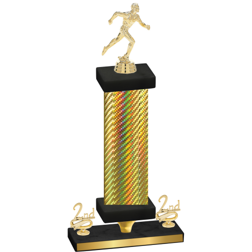 Premium Single Gold Carbon Fiber Second Place Running Trophy