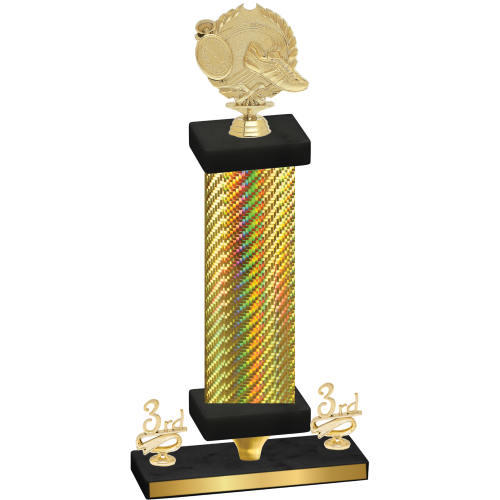 Premium Single Gold Carbon Fiber Third Place Running Trophy