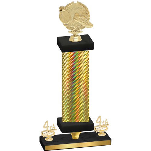 Premium Single Gold Carbon Fiber Fourth Place Running Trophy