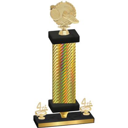 Premium Single Gold Carbon Fiber Fourth Place Running Trophy