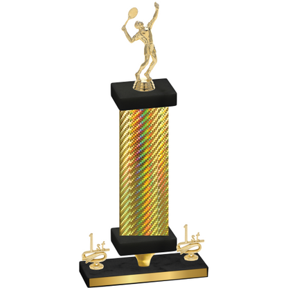 Premium Single Gold Carbon Fiber First Place Tennis Trophy