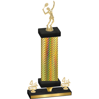 Premium Single Gold Carbon Fiber Fourth Place Tennis Trophy