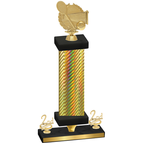 Premium Single Gold Carbon Fiber Second Place Tennis Trophy