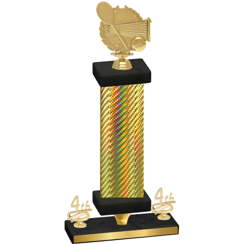 Premium Single Gold Carbon Fiber Fourth Place Tennis Trophy