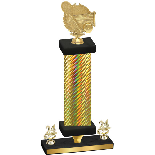 Premium Single Gold Carbon Fiber Year Tennis Trophy