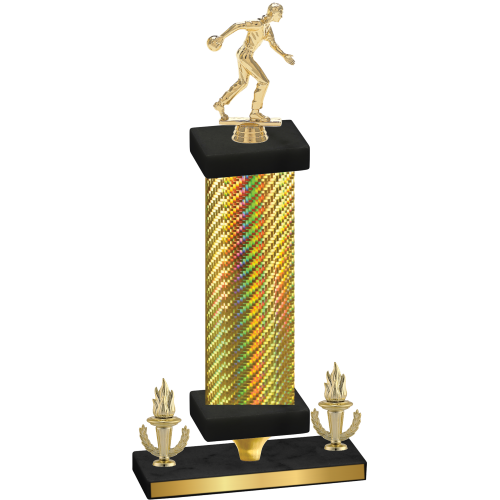 Premium Single Gold Carbon Fiber Victory Bowling Trophy
