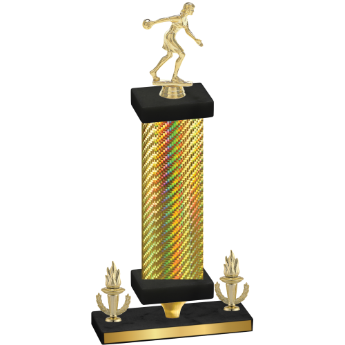 Premium Single Gold Carbon Fiber Victory Bowling Trophy