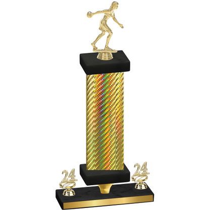 Premium Single Gold Carbon Fiber Year Bowling Trophy