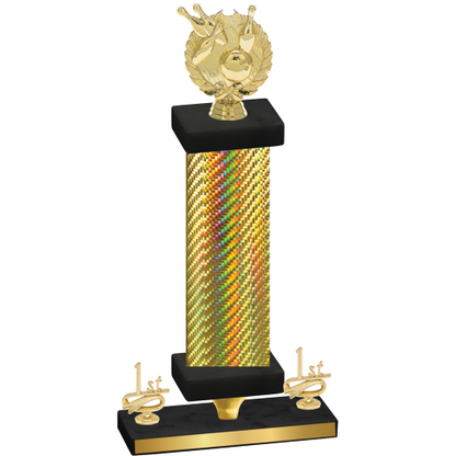 Premium Single Gold Carbon Fiber First Place Bowling Trophy