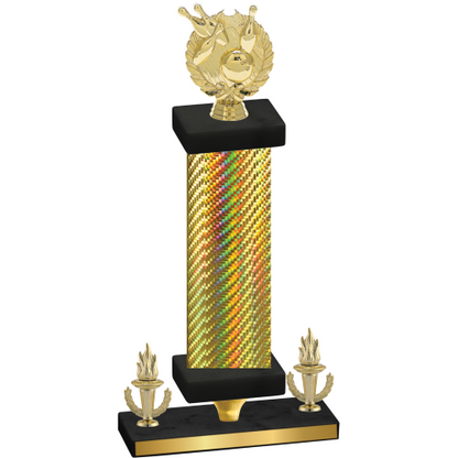 Premium Single Gold Carbon Fiber Victory Bowling Trophy