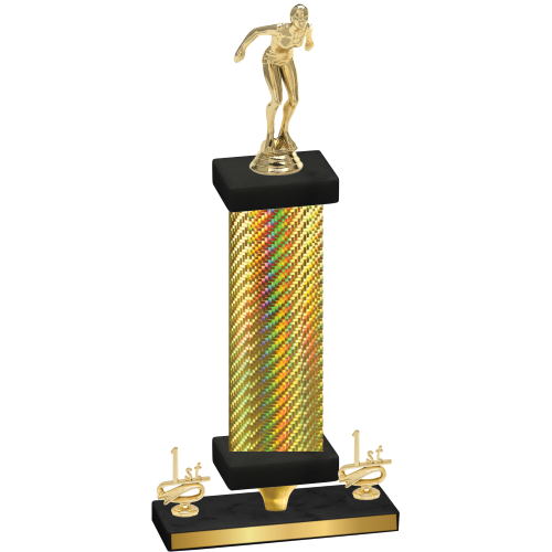 Premium Single Gold Carbon Fiber First Place Tennis Trophy