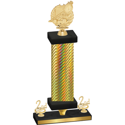 Premium Single Gold Carbon Fiber Second Place Swimming Trophy