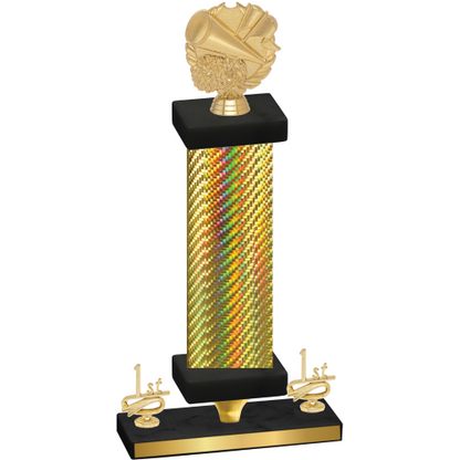 Premium Single Gold Carbon Fiber First Place Cheerleading Trophy