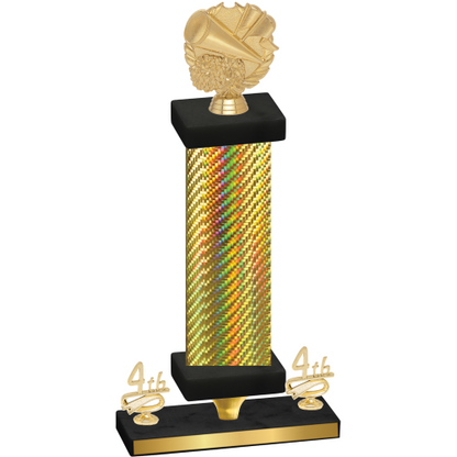 Premium Single Gold Carbon Fiber Fourth Place Cheerleading Trophy
