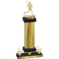 Premium Single Gold Carbon Fiber Second Place Lacrosse Trophy