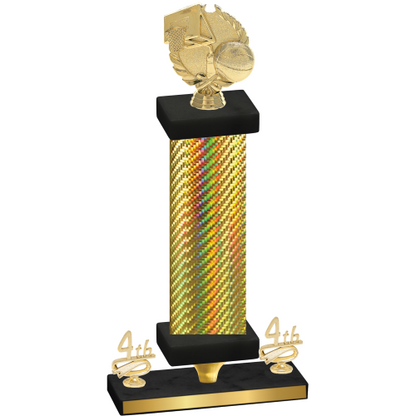 Premium Single Gold Carbon Fiber Fourth Place Basketball Trophy