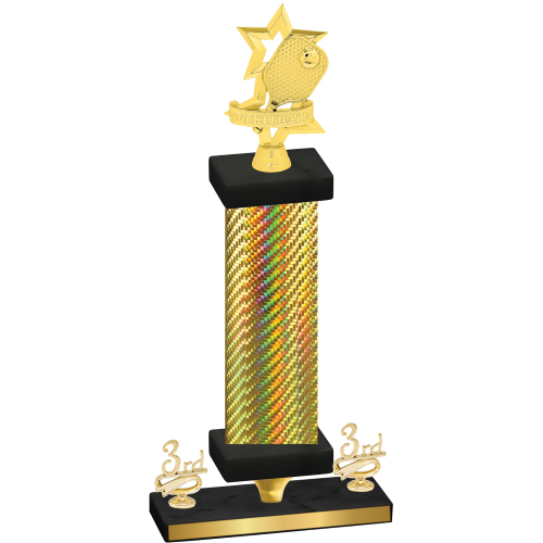 Premium Single Gold Carbon Fiber Third Place Pickleball Trophy
