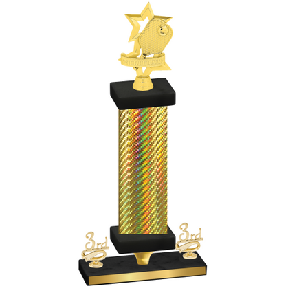 Premium Single Gold Carbon Fiber Third Place Pickleball Trophy