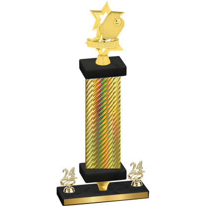 Premium Single Gold Carbon Fiber Year Pickleball Trophy