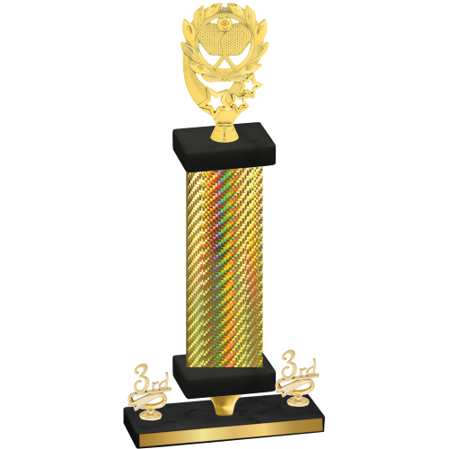 Premium Single Gold Carbon Fiber Third Place Pickleball Trophy