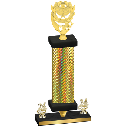 Premium Single Gold Carbon Fiber Year Pickleball Trophy