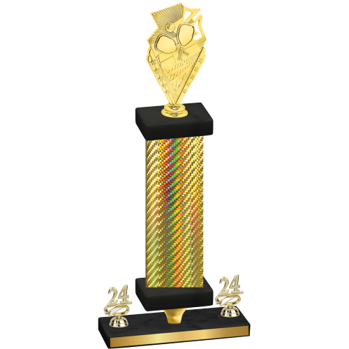 Premium Single Gold Carbon Fiber Year Pickleball Trophy