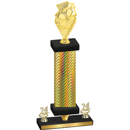 Premium Single Gold Carbon Fiber Year Pickleball Trophy