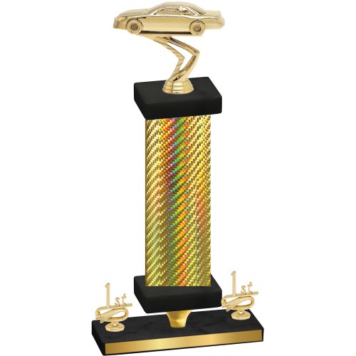Premium Single Gold Carbon Fiber First Place Cars Trophy