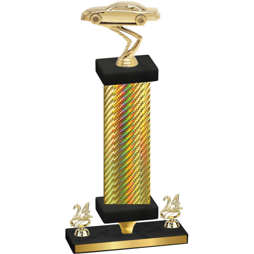 Premium Single Gold Carbon Fiber Year Cars Trophy
