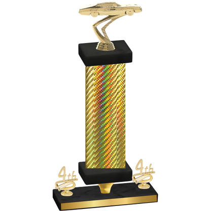 Premium Single Gold Carbon Fiber Fourth Place Cars Trophy