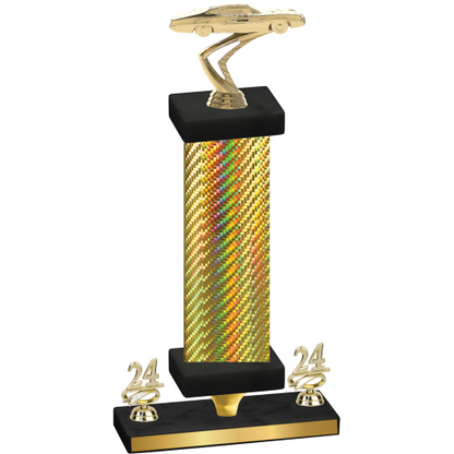 Premium Single Gold Carbon Fiber Year Cars Trophy