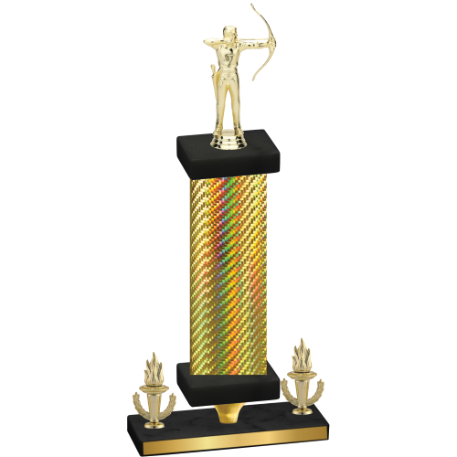 Premium Single Gold Carbon Fiber Victory Archery Trophy