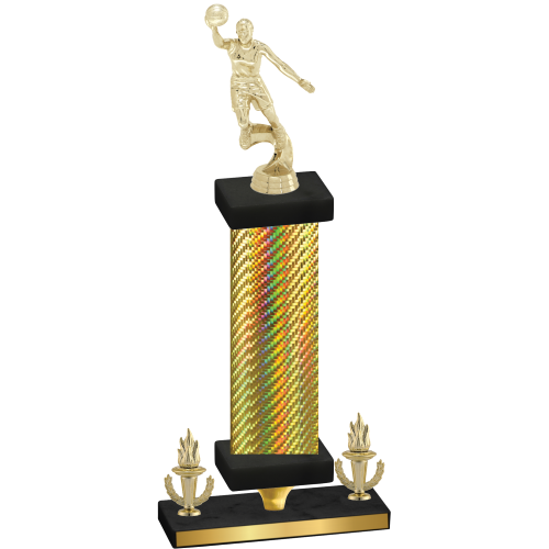 Premium Single Gold Carbon Fiber Victory Basketball Trophy