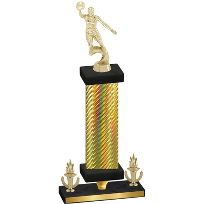 Premium Single Gold Carbon Fiber Victory Basketball Trophy