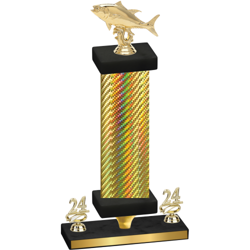 Premium Single Gold Carbon Fiber Year Fishing Trophy