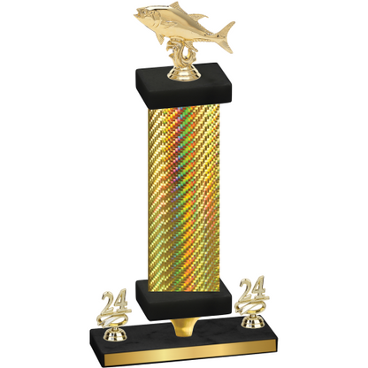 Premium Single Gold Carbon Fiber Year Fishing Trophy