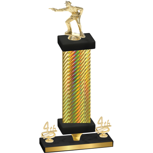 Premium Single Gold Carbon Fiber Fourth Place Shooter Trophy