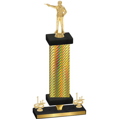 Premium Single Gold Carbon Fiber First Place Shooter Trophy