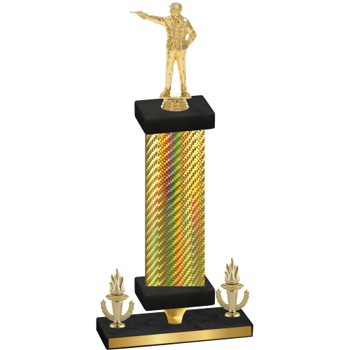 Premium Single Gold Carbon Fiber Victory Shooter Trophy