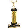 Premium Single Gold Carbon Fiber First Place Weights Trophy