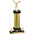 Premium Single Gold Carbon Fiber Fourth Place Weights Trophy