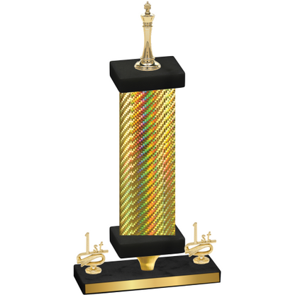 Premium Single Gold Carbon Fiber First Place Chess Trophy