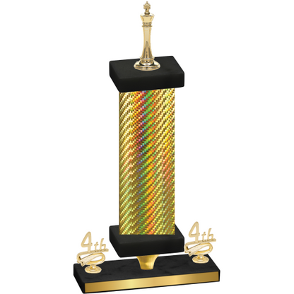 Premium Single Gold Carbon Fiber Fourth Place Chess Trophy