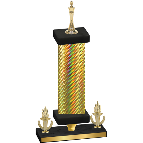 Premium Single Gold Carbon Fiber Victory Chess Trophy
