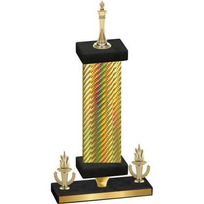 Premium Single Gold Carbon Fiber Victory Chess Trophy