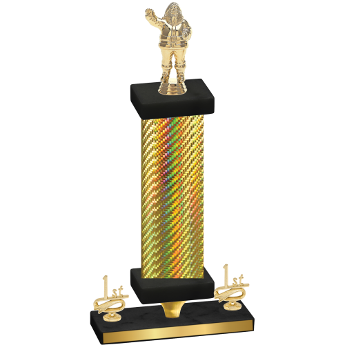 Premium Single Gold Carbon Fiber First Place Holiday Trophy