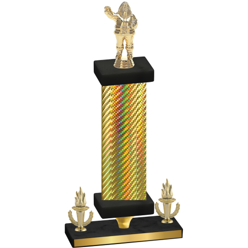 Premium Single Gold Carbon Fiber Victory Holiday Trophy
