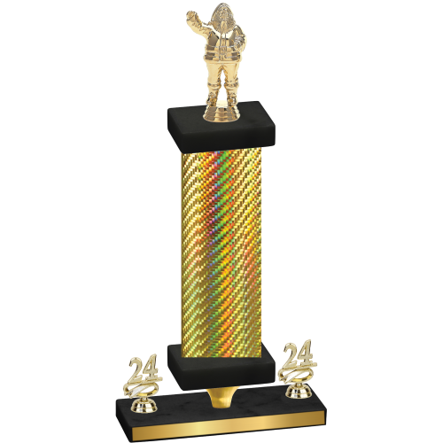 Premium Single Gold Carbon Fiber Year Holiday Trophy