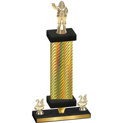 Premium Single Gold Carbon Fiber Year Holiday Trophy