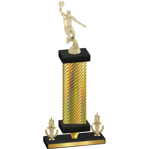 Premium Single Gold Carbon Fiber Victory Basketball Trophy